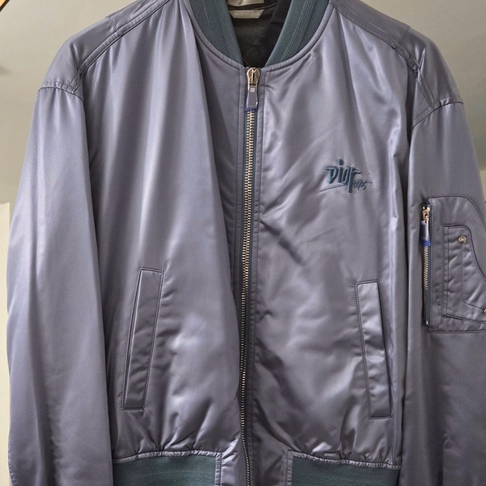 Dior Men's Satin Bomber Jacket - Gray